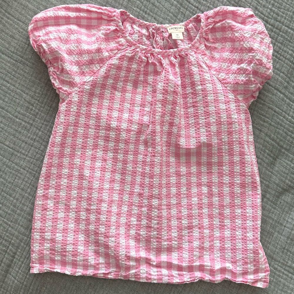 Crewcuts Seersucker Gingham Top
